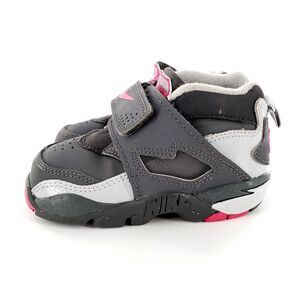 Nike Diamond Turf Hook & Loop Shoes Sneakers Toddler 6C Gray/Pink